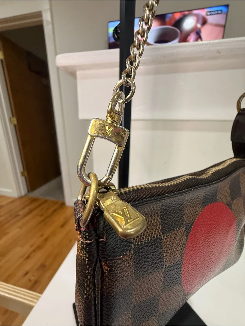 Louis Vuitton Damier Ebene Trunks and Bags Mini Pochette Accessoires Bag Brown